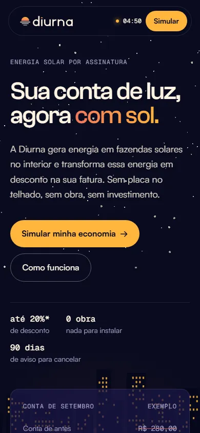 Abertura no celular