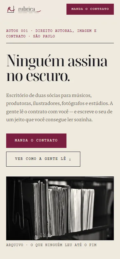 Abertura no celular